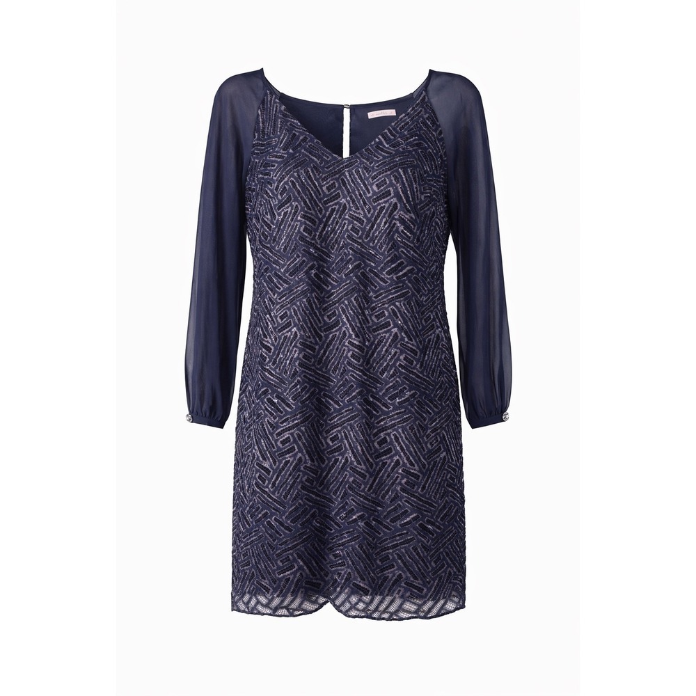 Lilly Pulitzer Carleigh Tunic party Cocktail Sz 2 Navy Lace Metallic 
Dress
